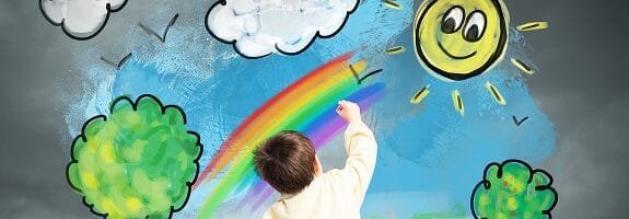child-color-sunny-landscape-gray-wall-with-cloud 1